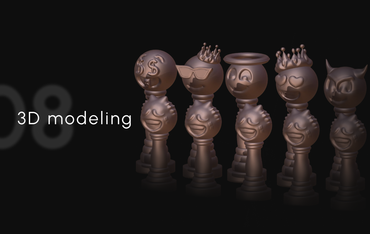 3D modeling — chess collection by Diana Gals