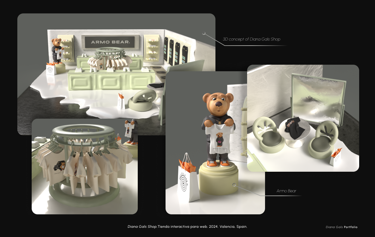 Armo Bear shop — concept and detail renders
