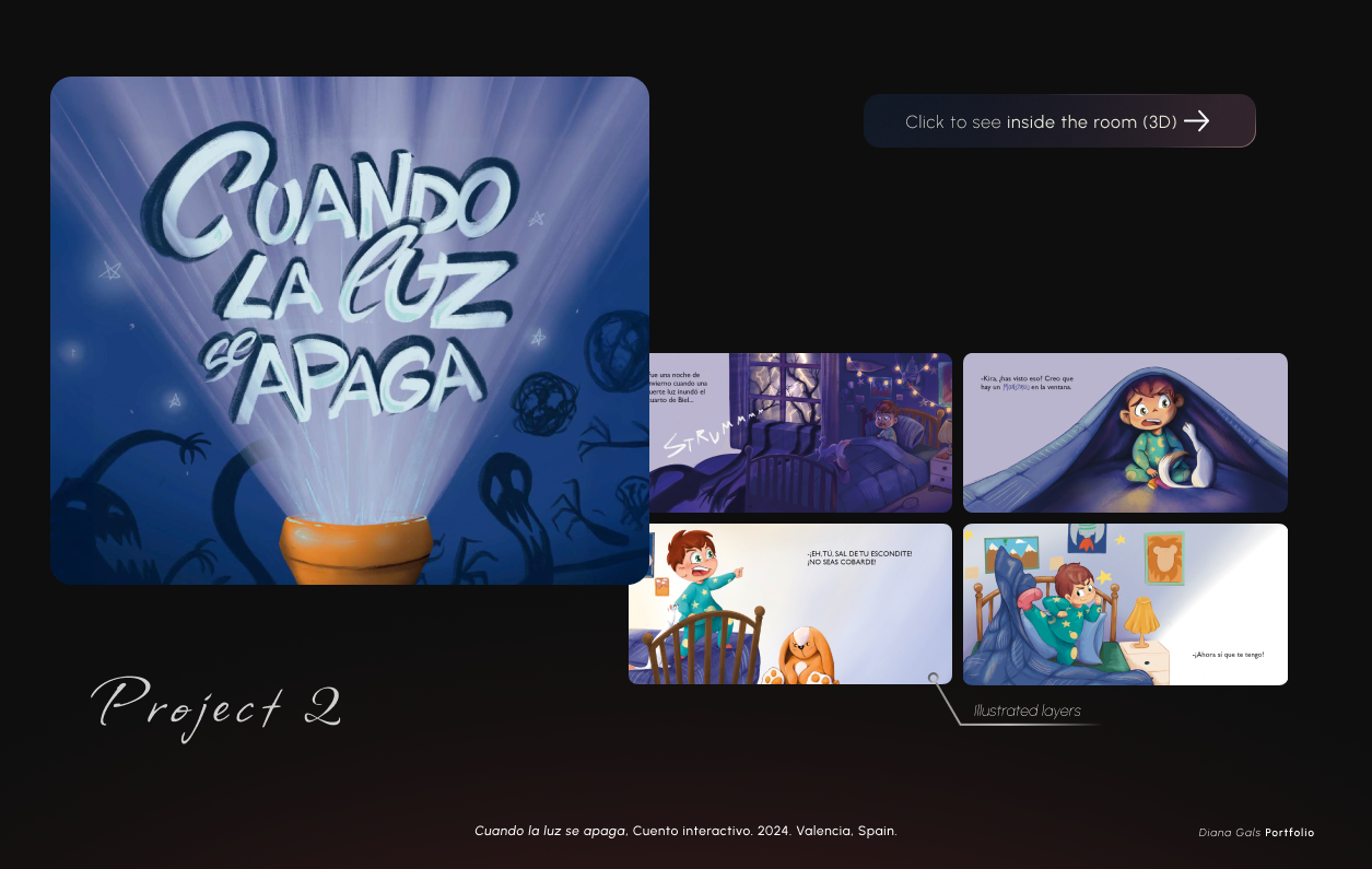 Cuando la luz se apaga — illustrated children's book